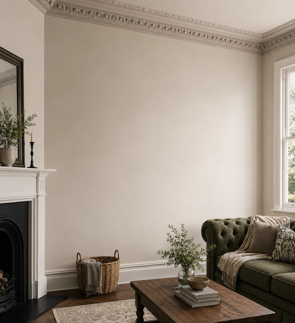 Design inspiration: smooth flat-matt painted walls in a period living room